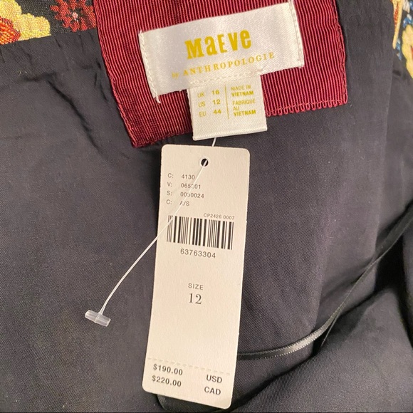 Anthro Maeve Marigold Floral jacquard Midi Dress Sleeveless Scoop Neck 12 Large - Picture 14 of 17